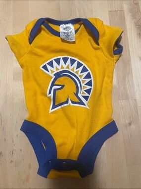 Rivalry Threads Yellow One-Piece with Blue Trim & Spartan Helmet Graphic